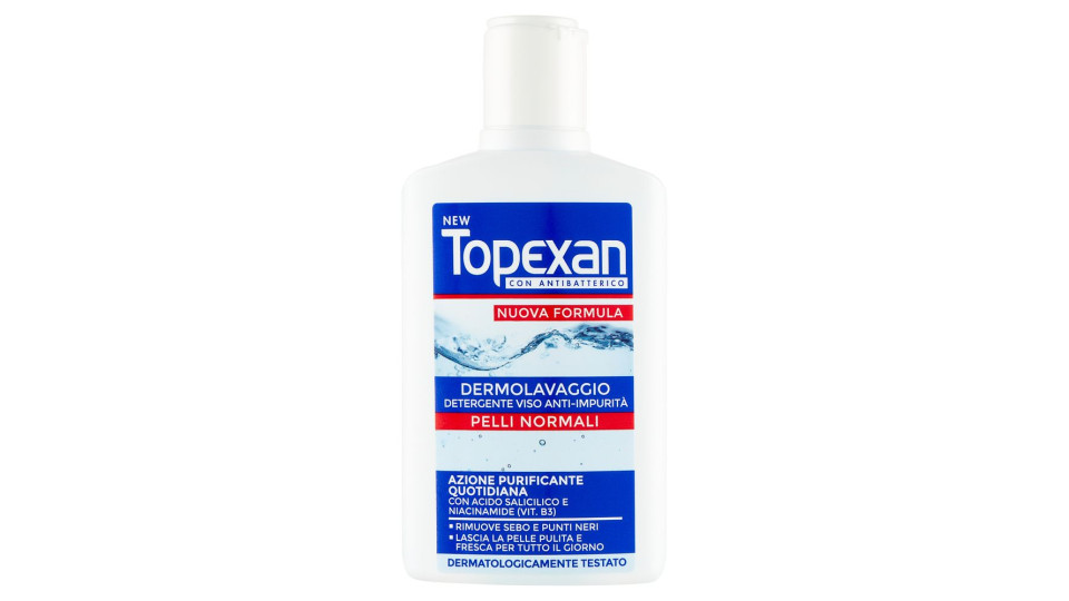 New Topexan Con Antibatterico Dermolavaggio Detergente Viso Anti-impurità Pelli Normali 150 Ml