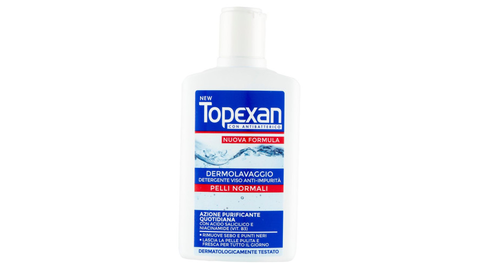 New Topexan Con Antibatterico Dermolavaggio Detergente Viso Anti-impurità Pelli Normali 150 Ml
