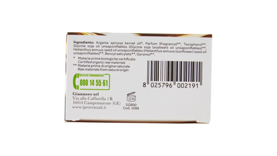 I Provenzali Bio Olio Biologico Argan 50 Ml