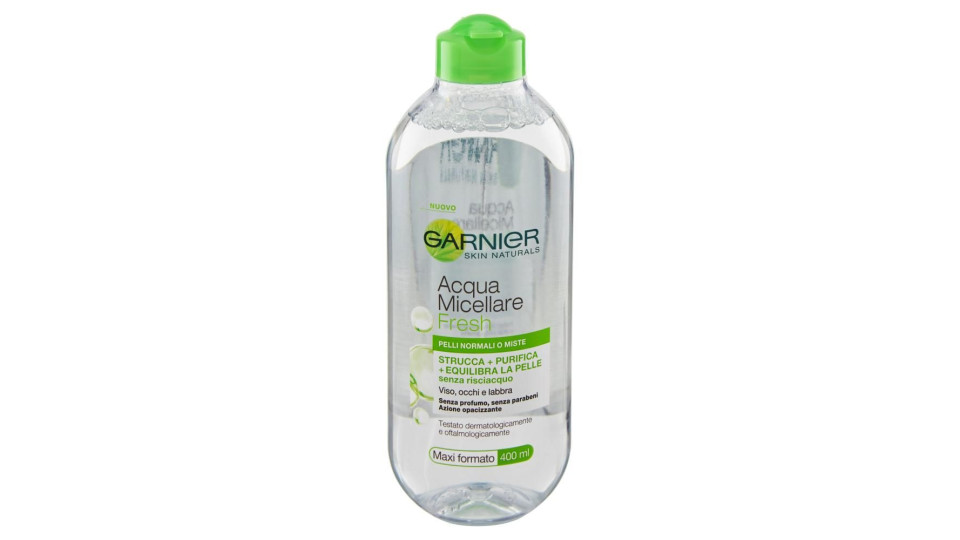 Garnier Skinactive Acqua Micellare Pelli Miste E Sensibili, Strucca, Purifica Ed Opacizza, 400 Ml