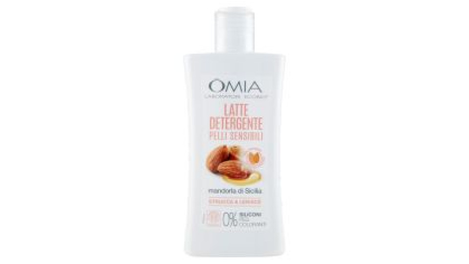 Omia Laboratori Ecobio Latte Detergente Pelli Sensibili Mandorla Di Sicilia 200 Ml