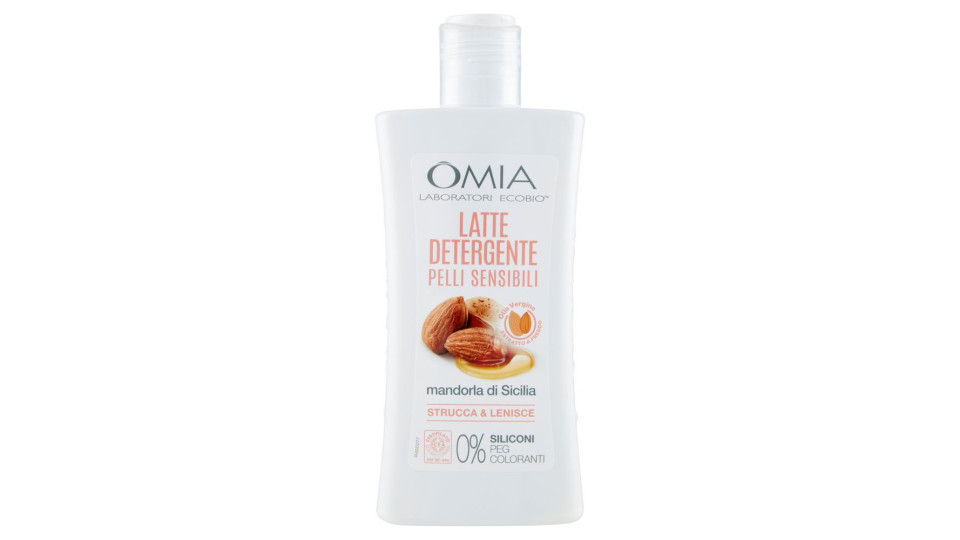 Omia Laboratori Ecobio Latte Detergente Pelli Sensibili Mandorla Di Sicilia 200 Ml