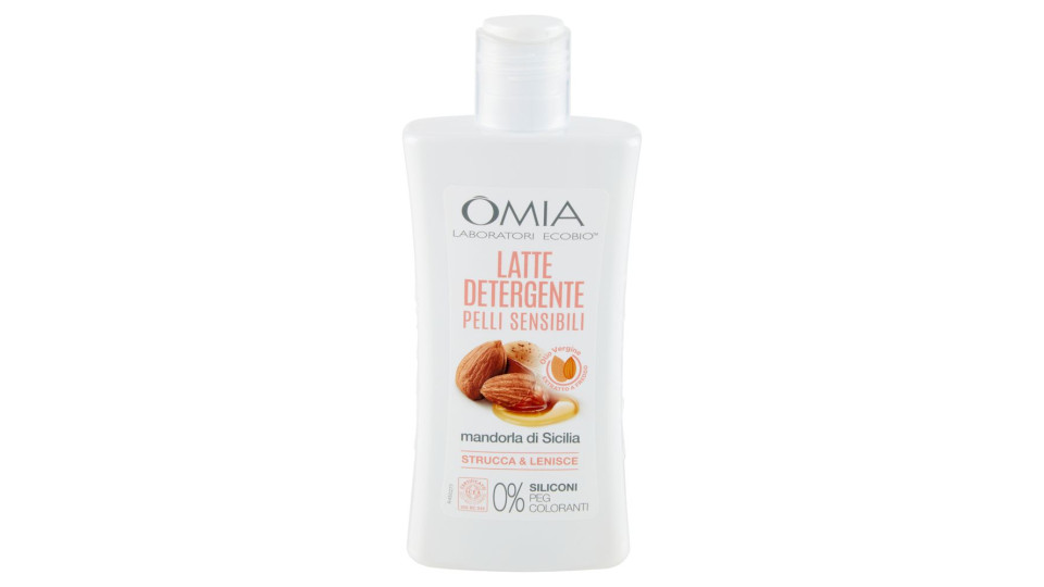 Omia Laboratori Ecobio Latte Detergente Pelli Sensibili Mandorla Di Sicilia 200 Ml