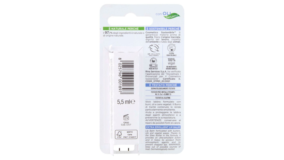 I Provenzali Stick Labbra Vegetale Karité Ultra Emolliente 5,5 Ml