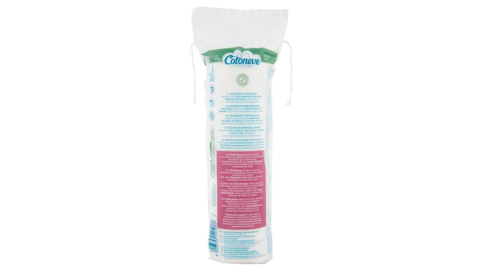Cotoneve Dischetti Levatrucco Frutti Rossi E Acido Ialuronico 60 Pz