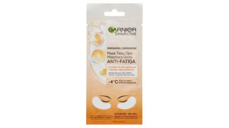 Garnier Skincare Maschera Occhi Anti Fatica Con Acqua Di Cocco E Acido Ialuronico, Arancione