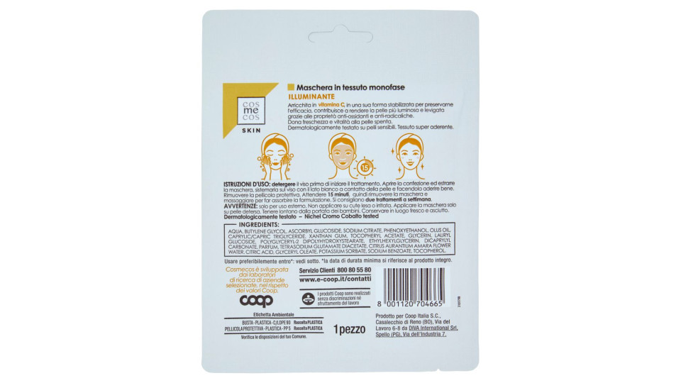 Skin Maschera In Tessuto Monofase Illuminante 1 Pz