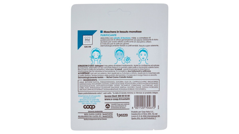 Skin Maschera In Tessuto Monofase Purificante 1 Pz