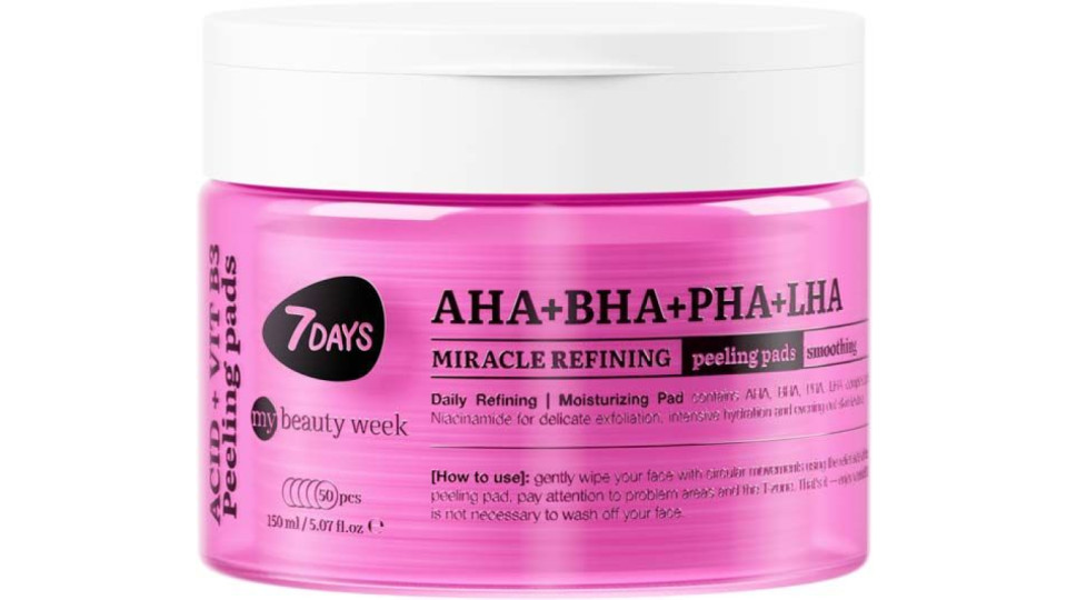 Peeling Pad Viso Miracoloso Aha+bha+pha+lha Double-face 7days 150 Ml