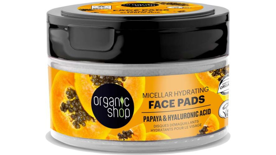 Micellar Hydrating Face Pads Organic Shop 20 Pezzi