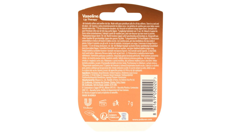 Vaseline Lip Therapy Cocoa Butter Lip Balm 7 G