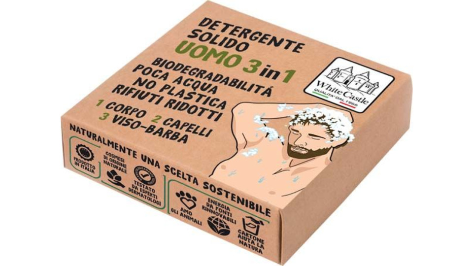 Detergente Solido Uomo 3 In 1 White Castle 70 G