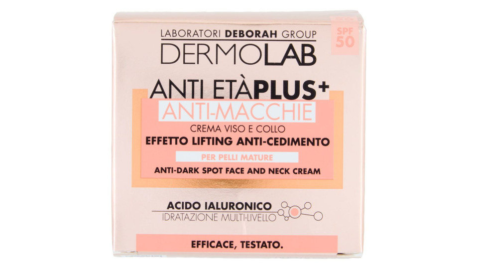Dermolab Anti Età Plus+ Anti-macchie Crema Viso E Collo Effetto Lifting Anti-cedimento Spf 50 50 Ml