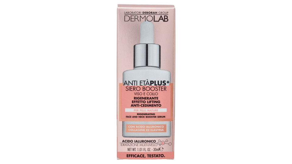Dermolab Anti Età Plus+ Siero Booster Viso E Collo Rigenerante Effetto Lifting Anti-cedimento 30 Ml