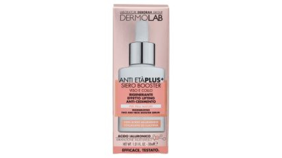 Dermolab Anti Età Plus+ Siero Booster Viso E Collo Rigenerante Effetto Lifting Anti-cedimento 30 Ml