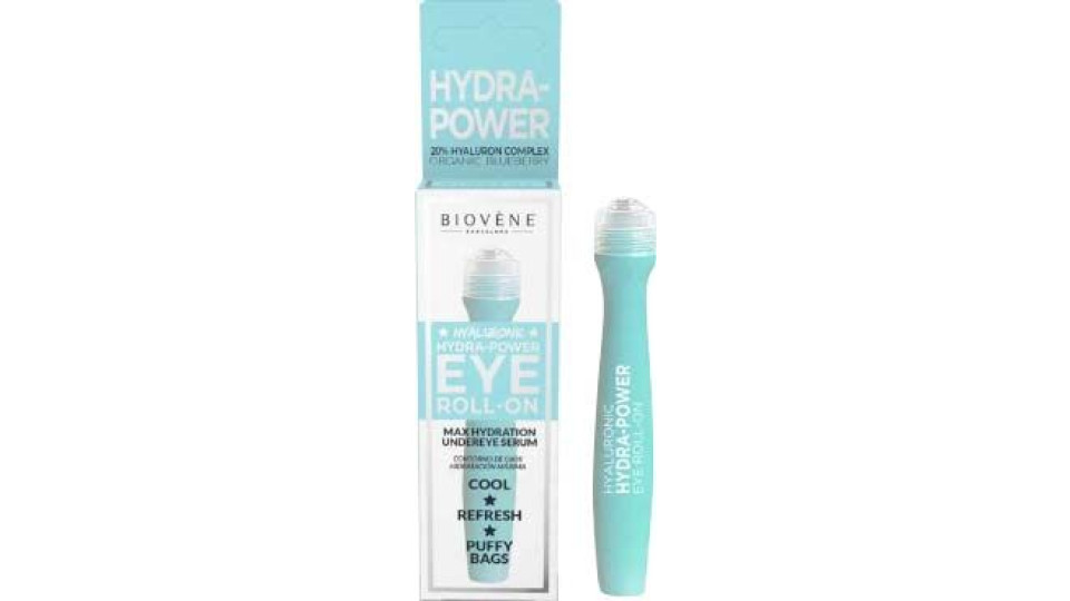 Siero Contorno Occhi Roll-on Idratante Intensivo 20% Ha+ Mirtillo Biologico Biovène 15 Ml