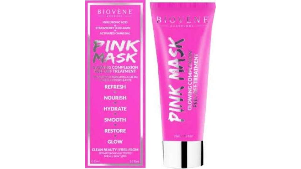 Maschera Rosa Peel-off Effetto Illuminante Biovène 100 Ml