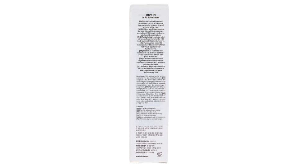 Torriden Dive In Mild Sun Cream Spf 50 60 Ml