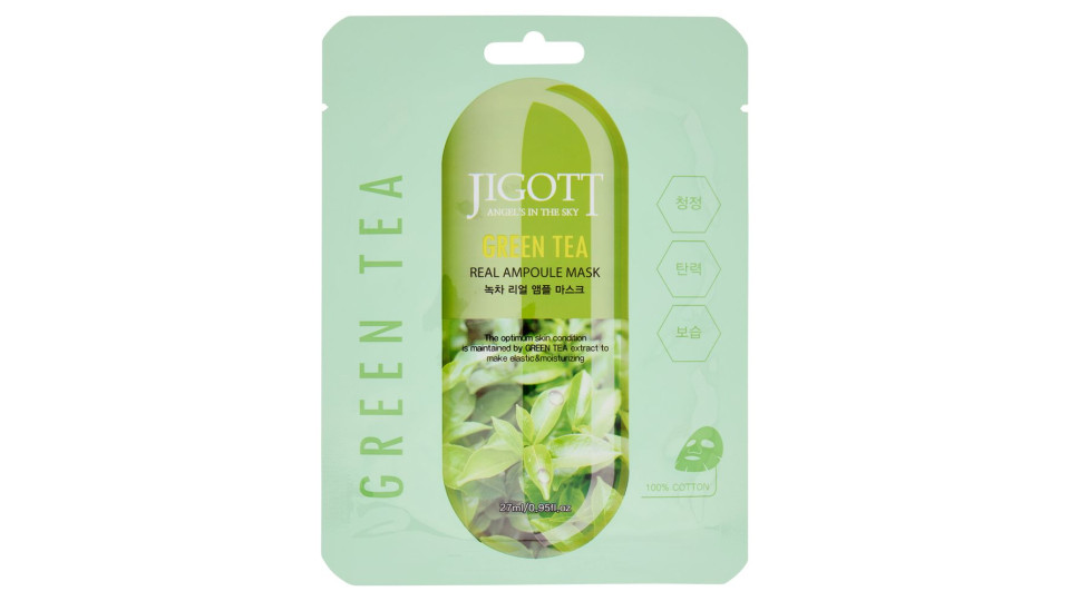 Jigott Green Tea Real Ampoule Mask 27 Ml