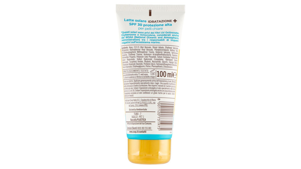 Latte Solare Idratazione 30 Alta 100 Ml