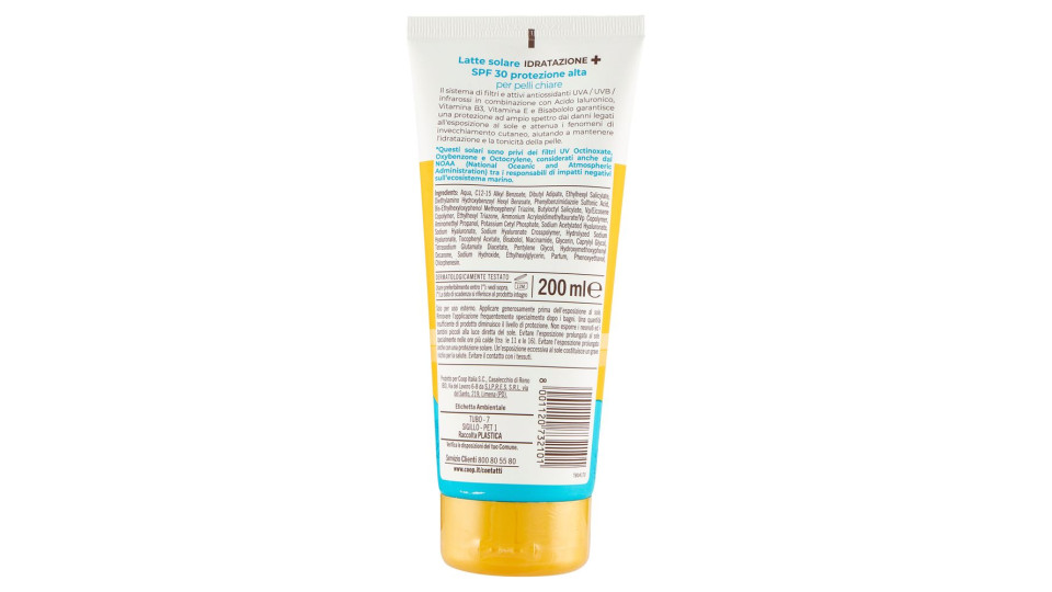 Latte Solare Idratazione Spf 30 Alta 200 Ml
