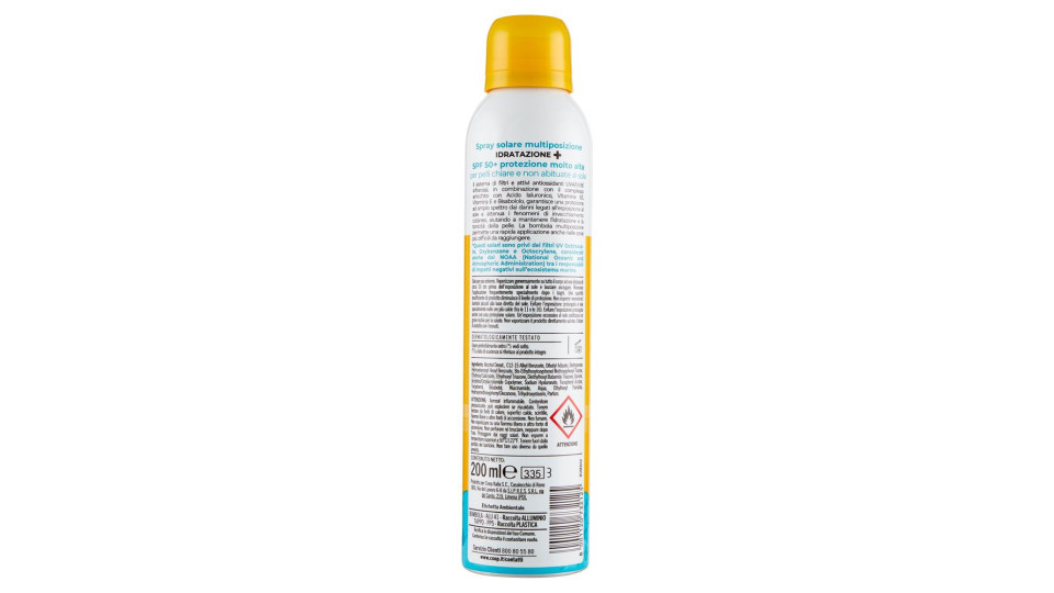 Spray Solare Idratazione 50+ Molto Alta 200 Ml