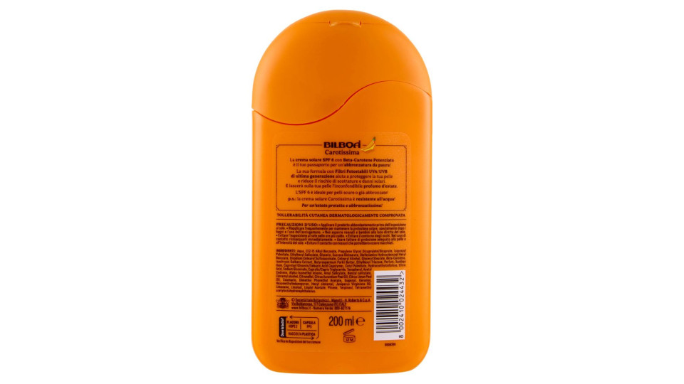 Bilboa Carotissima 6 Protezione Bassa Con Beta-carotene 200 Ml