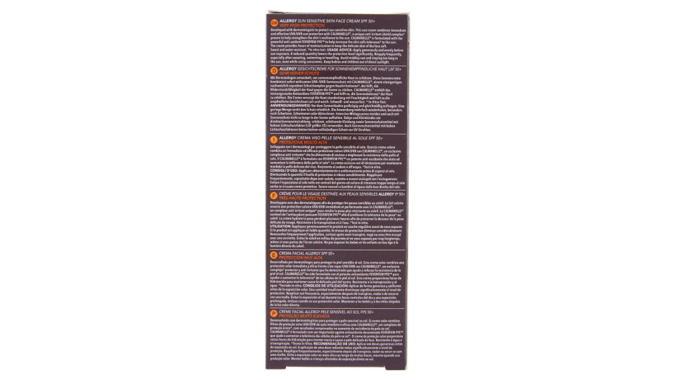 Piz Buin Crema Solare Viso, Allergy, 50+ Spf, Protezione Molto Alta, Resistente All'acqua 50ml