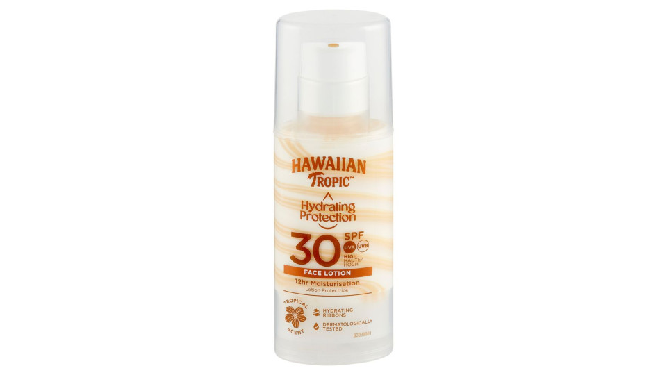 Hawaiian Tropic Hydrating Protection Lozione Solare Protettiva Viso Spf 30 High 50 Ml