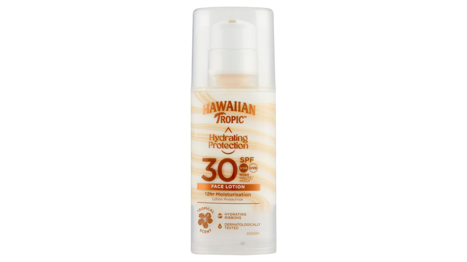 Hawaiian Tropic Hydrating Protection Lozione Solare Protettiva Viso Spf 30 High 50 Ml