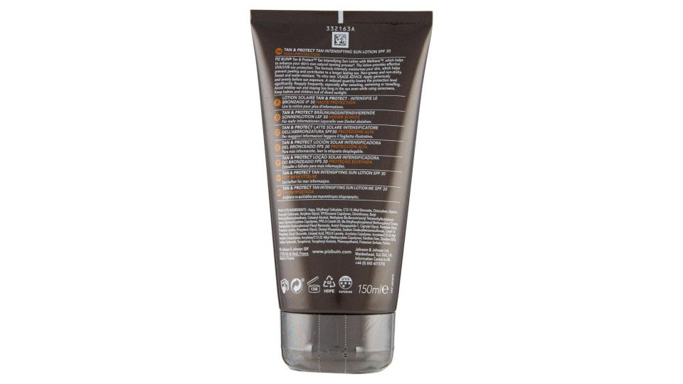 Piz Buin Lozione Solare Intensificatrice Dell'abbronzatura Tan & Protect 30 Spf Prot. Alta 150ml