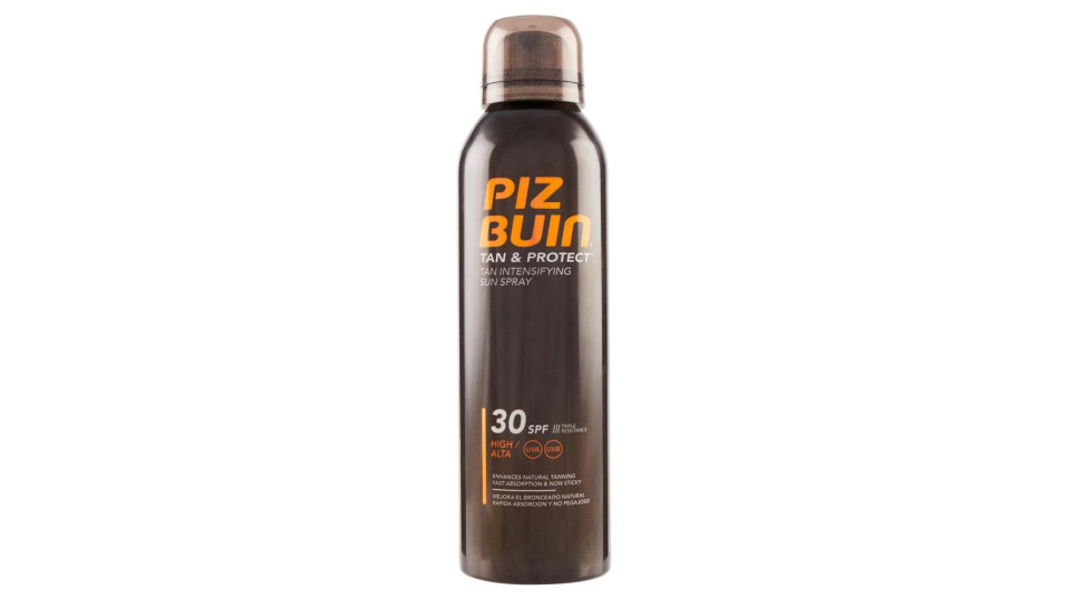Piz Buin Spray Solare Intensificatore Dell'abbronzatura Tan & Protect, Protezione Alta 30 Spf, 150ml