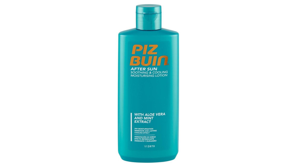 Piz Buin Latte Doposole Idratante Lenitivo E Rinfrescante,con Aloe Vera, Assorbimento Rapido, 200ml