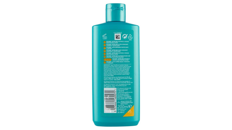 Piz Buin Latte Doposole Idratante Lenitivo E Rinfrescante,con Aloe Vera, Assorbimento Rapido, 200ml