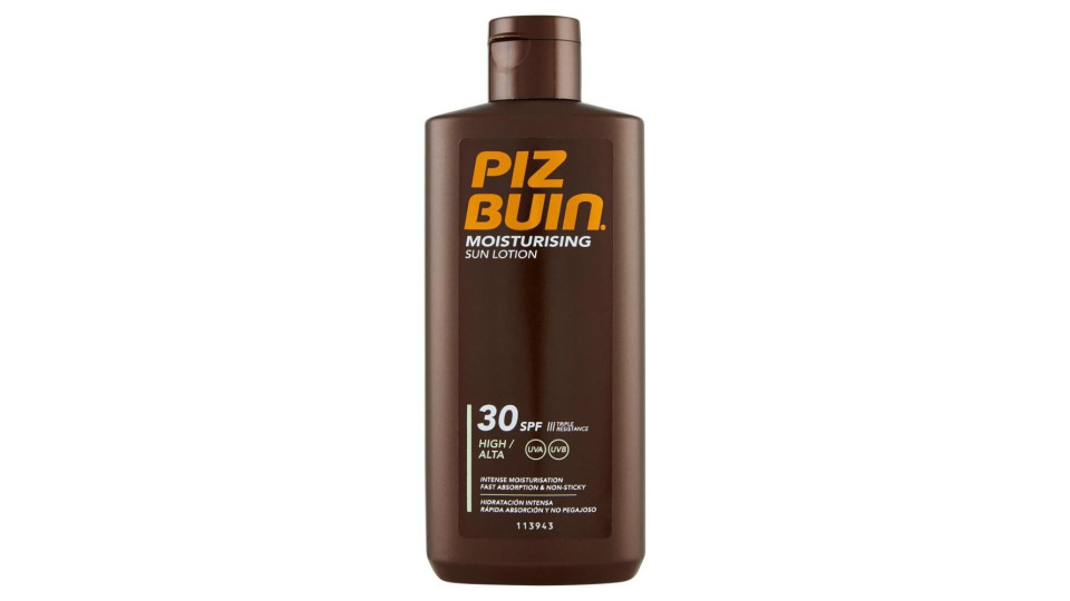 Piz Buin Lozione Solare Idratante, 30 Spf, Protezione Alta, 200ml