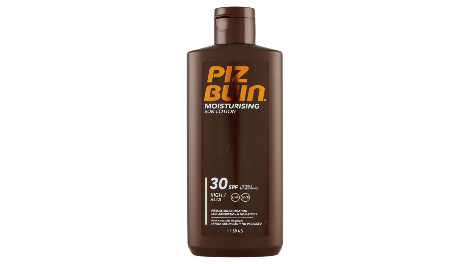 Piz Buin Lozione Solare Idratante, 30 Spf, Protezione Alta, 200ml