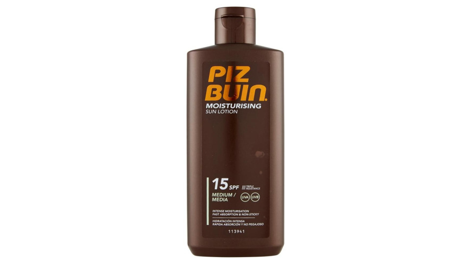 Piz Buin Lozione Solare Idratante, 15 Spf, Protezione Media, 200ml