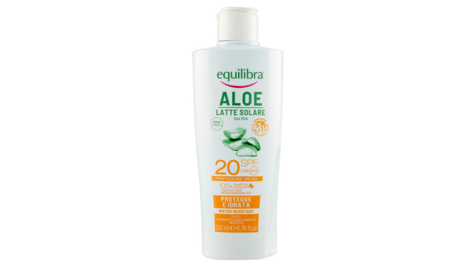 Equilibra Aloe Latte Solare 20 Spf Protezione Media 200 Ml