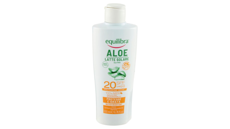 Equilibra Aloe Latte Solare 20 Spf Protezione Media 200 Ml