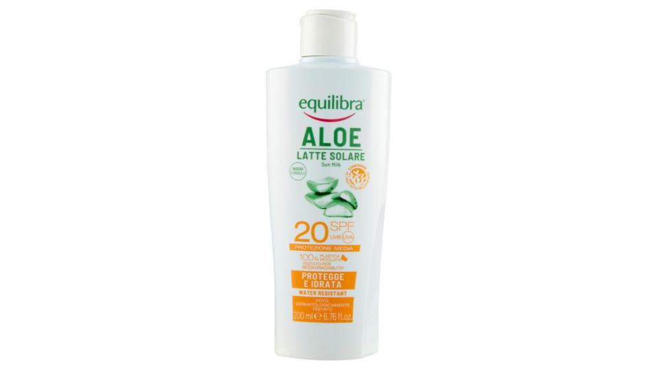 Equilibra Aloe Latte Solare 20 Spf Protezione Media 200 Ml