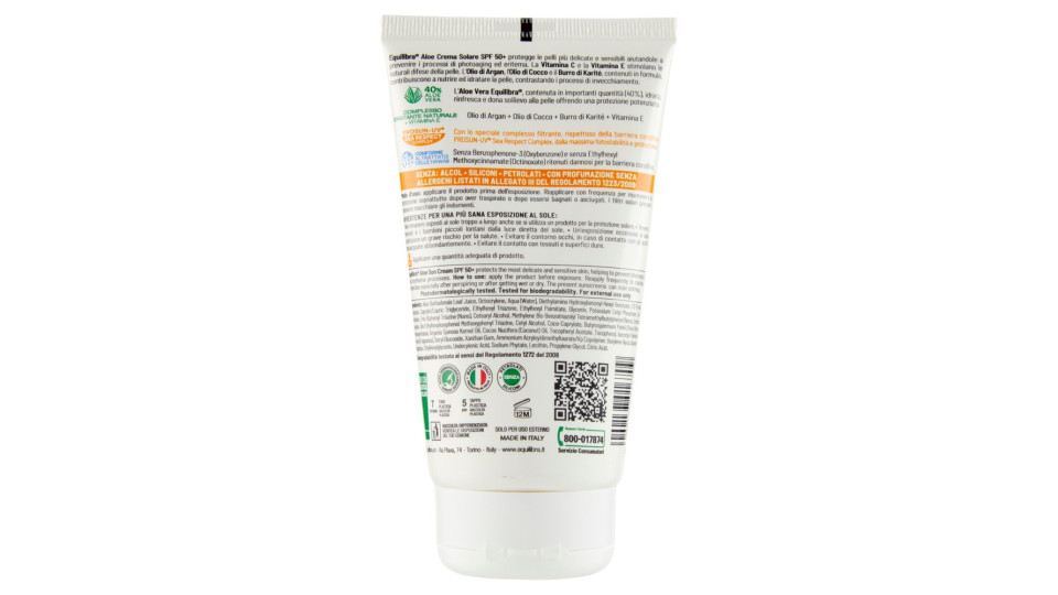 Equilibra Aloe Crema Solare 30 Spf Protezione Alta 150 Ml