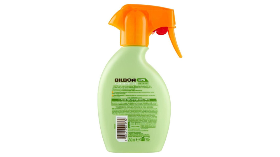 Bilboa Aloe Sensitive Pelli Sensibili 50 Molto Alta 250 Ml