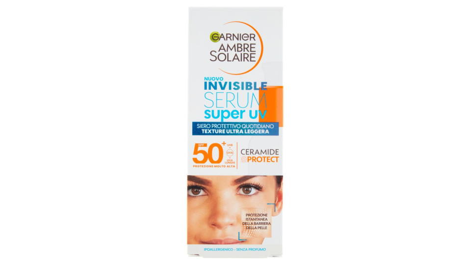 Garnier Ambre Solaire Super Uv Siero Viso, Spf50+ 30 Ml