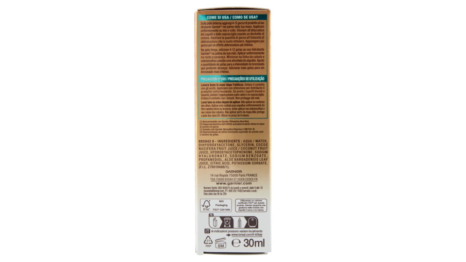 Garnier Ambre Solaire Natural Bronzer Selftan Face Drops 30 Ml