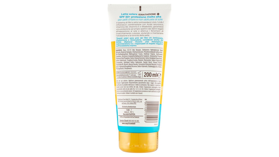 Latte Solare Idratazione¿ 50+ Molto Alta 200 Ml
