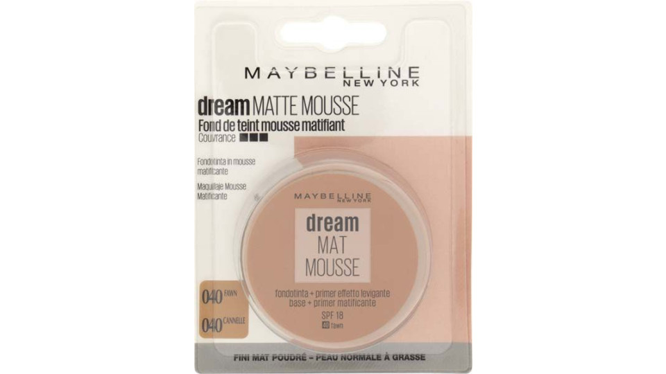 Fondotinta Dream Mat Mousse, Base Opacizzante In Mousse 40 Fawn Maybelline New York