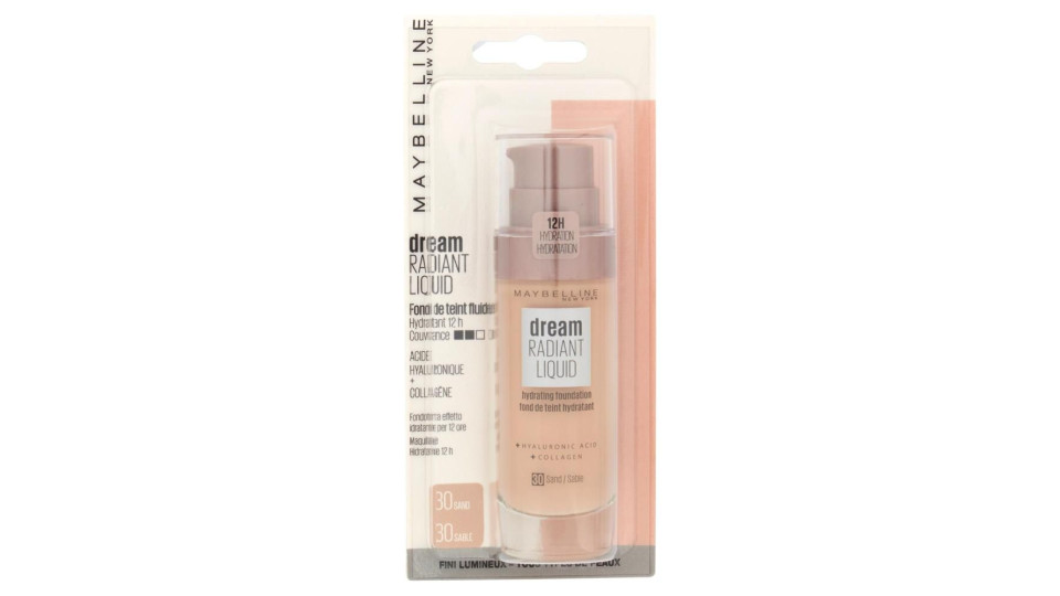 Maybelline New York Fondotinta Dream Satin Liquid, Look Naturale, Effetto Satinato, 30 Sand, 30 Ml