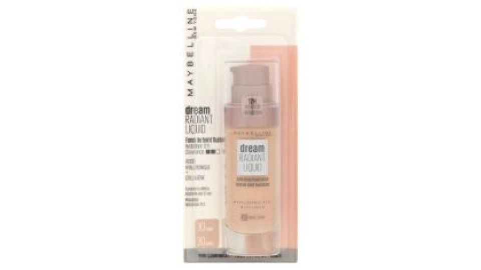Maybelline New York Fondotinta Dream Satin Liquid, Look Naturale, Effetto Satinato, 30 Sand, 30 Ml