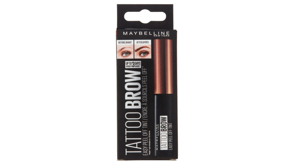 Maybelline New York Tinta Per Sopracciglia Peel-off Tattoo Brow, Dura Fino A 3 Giorni, Light Brown