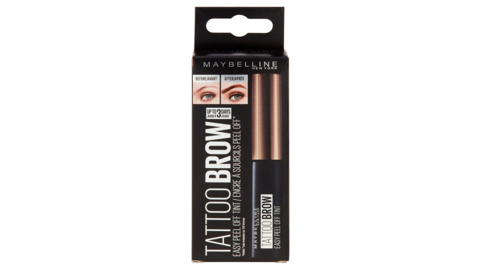 Maybelline New York Tinta Per Sopracciglia Peel-off Tattoo Brow, Dura Fino A 3 Giorni, Light Brown